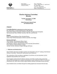 Election Advisory Committee Meeting Minutes ... - Elections BC