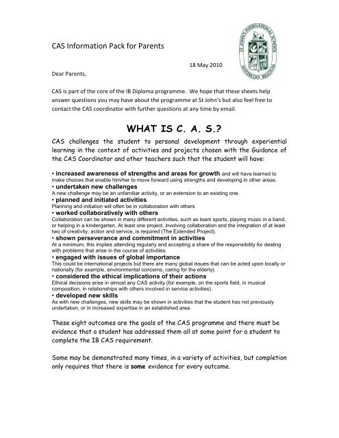 What Is Cas St John S International School