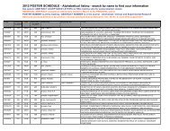 Poster Schedule - Research Society on Alcoholism