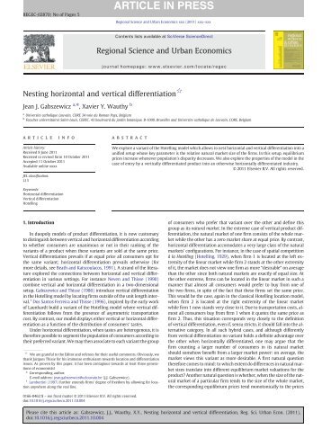 Nesting horizontal and vertical differentiation