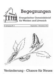 Begegnungen - Evangelische Gemeinde Weiden/Lövenich