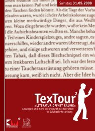 TexTour - Literatur an besonderen Orten 2008 - Literaturarchiv ...