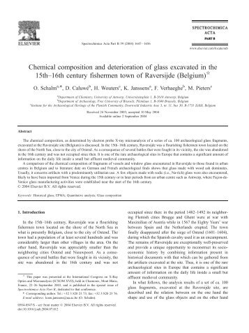 Chemical composition and deterioration of  glass excavated in the ...