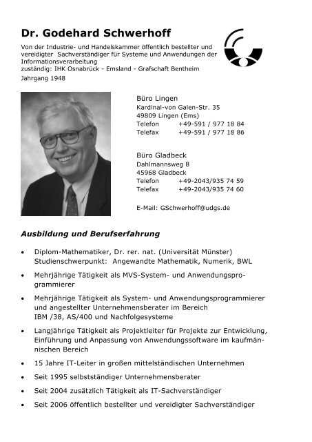 Dr. Godehard Schwerhoff