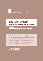 The Tax Tamer ® I - First Investors