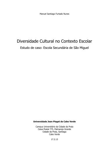 Diversidade Cultural no Contexto Escolar - Universidade Jean ...