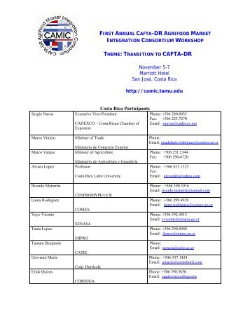 List of Participants - Cepal