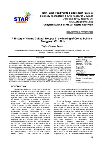 Original Research Original Research - STAR Journal