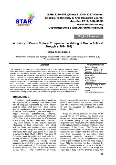 Original Research Original Research - STAR Journal