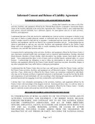 Fitness Center Informed Consent and Release of Liability Agreement