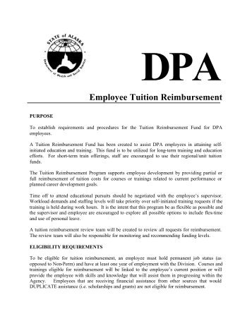 DPA Employee Tuition Reimbursement - DPAweb