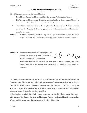 3.1.1 Die Atomvorstellung von Dalton