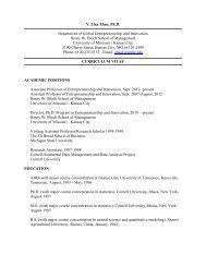 Curriculum Vitae - UMKC Institute for Entrepreneurship and Innovation