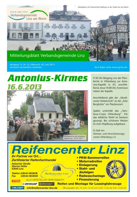 Ausgabe Nr. 23 vom 05.06.2013 - Verbandsgemeindeverwaltung ...