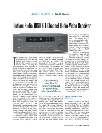 Outlaw Audio 1050 6.1-Channel Audio-Video Receiver