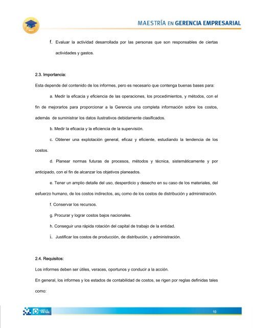 contabilidad de costos para la gerencia - Uovirtual.com.mx