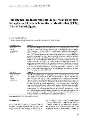 Importancia del fracturamiento de las rocas en las tum - Universidad ...