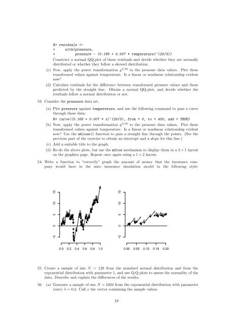 Statistics I Exercises