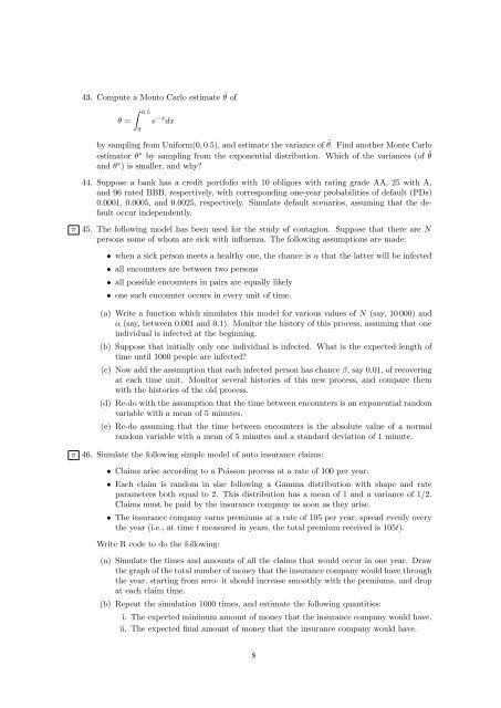 Statistics I Exercises