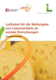 Leitfaden zur Weitergabe von Lebensmitteln an soziale Einrichtungen