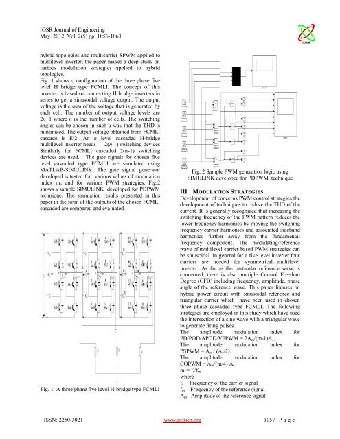 Investigations on Three Phase Five Level Cascaded type ... - IOSRJEN