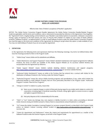 adobe partner connection program reseller agreement