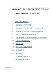 vermont utilities electric service requirements manual - Green ...