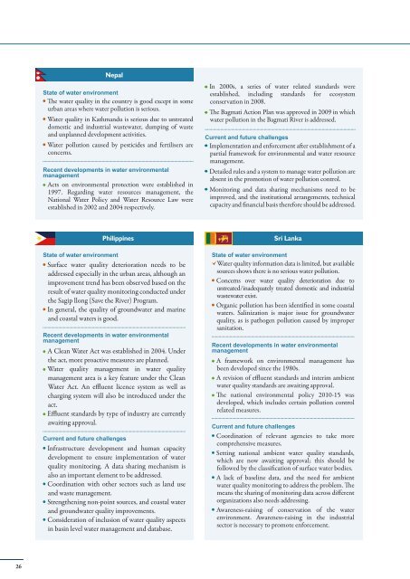 WEPA Outlook on Water Environmental Management in Asia 2012