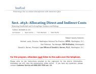 Sect 263A: Allocating Direct and Indirect Costs Sect. 263A ... - Strafford