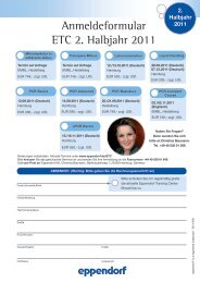 Anmeldeformular ETC 2. Halbjahr 2011 - Eppendorf