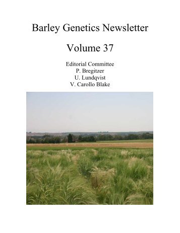 BARLEY GENETICS NEWSLETTER - GrainGenes - US Department ...