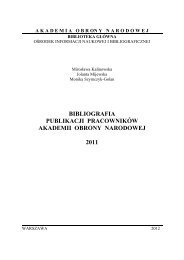 bibliografia publikacji pracownikÃ³w akademii obrony narodowej 2011