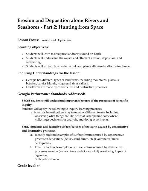 Erosion and Deposition along Rivers and Seashores - Part 2 ...