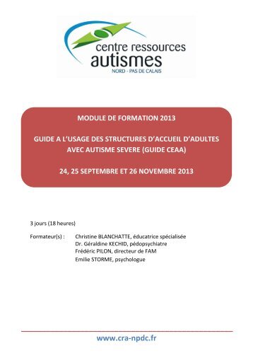 PrÃ©sentation du module - CRA | Centre Ressources Autismes