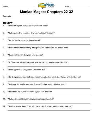 Maniac magee essay
