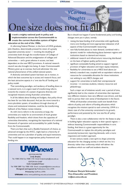 WERB news 4 Nov - Publications Unit - The University of Western ...