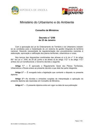 Regulamento Geral dos Planos Territoriais, UrbanÃ­sticos e ... - saflii