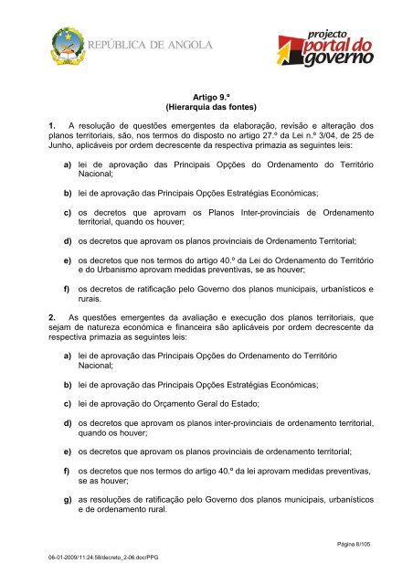 Regulamento Geral dos Planos Territoriais, UrbanÃ­sticos e ... - saflii