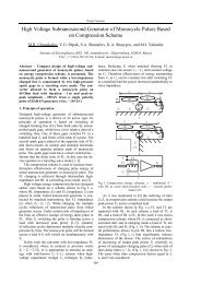 High Voltage Subnanosecond Generator of Monocycle Pulses ...