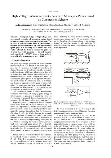 High Voltage Subnanosecond Generator of Monocycle Pulses ...