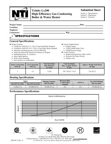 Trinity LX200 Submittal - NY Thermal Inc.