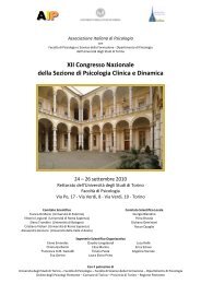 XII Congresso Nazionale della Sezione di Psicologia Clinica e ... - AIP