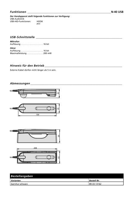 N-40 USB - HOLMCO - Holmberg Elektroakustik