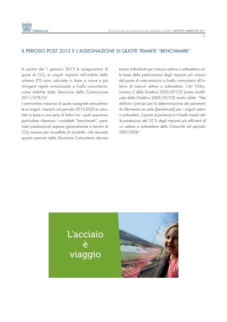 Rapporto Ambientale 2011 - Federacciai