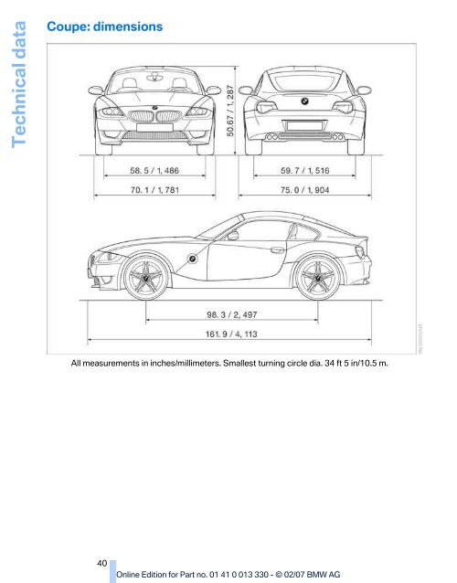 2007 BMW Z4 M Coupe Owners Manual - Irvine BMW