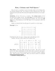 Row, Column and Null Spaces - Michael Sullivan