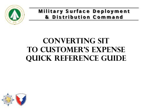 SIT Convert To Members Expense SDDC U S Army