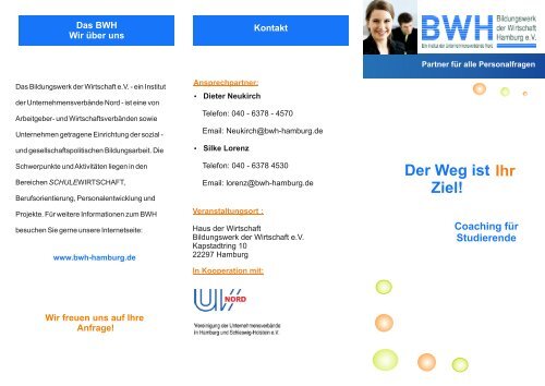 Flyer - Bildungswerk der Wirtschaft Hamburg