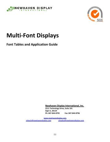 Font Tables and Application Guide - NewHaven Display