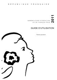 Guide d'utilisation de la nomenclature d'exÃ©cution 2011